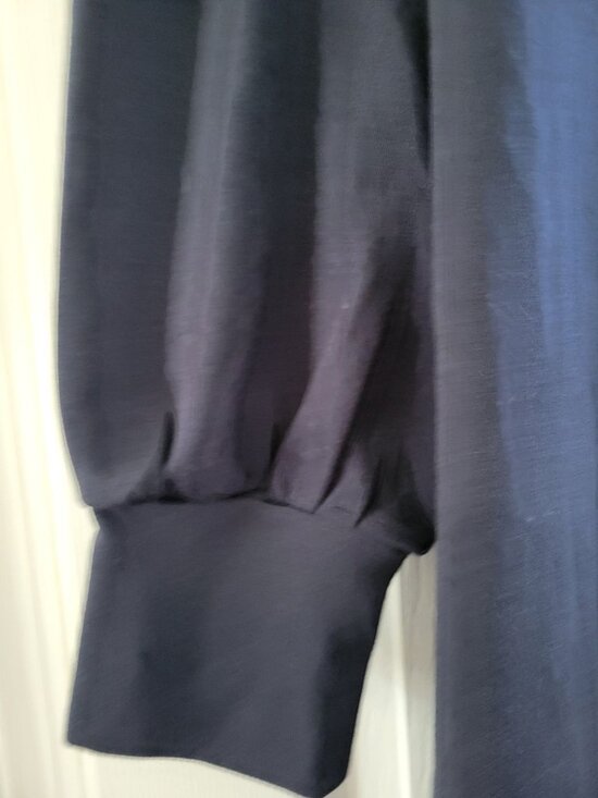 Tuckernuck Pomander Place Navy French Terry Dress size Large Preppy Ruffled - Picture 5 of 10